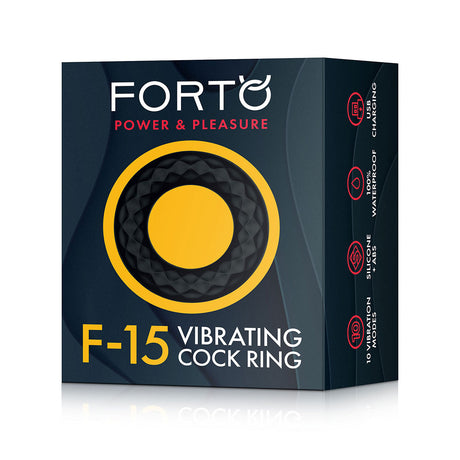 FORTO F-15 Vibrating C-Ring - Black Intimates Adult Boutique