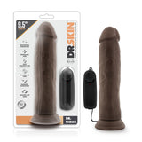 Dr Skin Dr Throb 9.5in Vibrating Cock W- Suction Cup Chocolate Intimates Adult Boutique