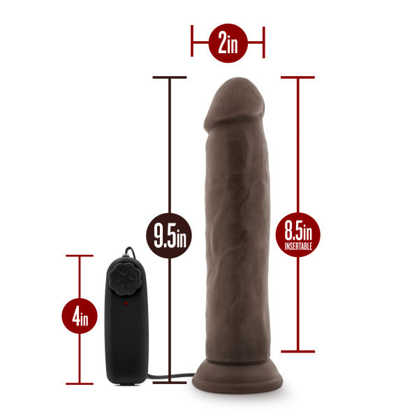 Dr Skin Dr Throb 9.5in Vibrating Cock W- Suction Cup Chocolate Intimates Adult Boutique