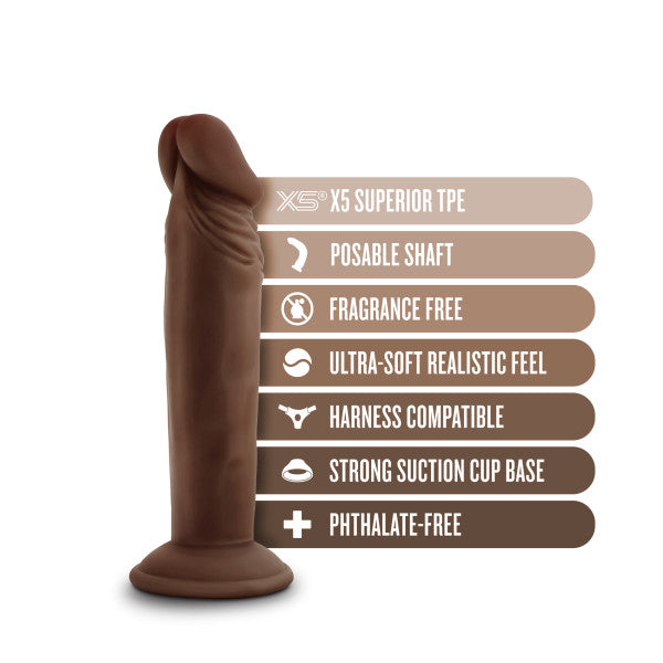 Dr Skin Plus 6in Poseable Dildo Chocolate Intimates Adult Boutique