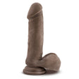 Dr Skin Plus 9in Thick Posable Dildo W- Balls Chocolate Intimates Adult Boutique