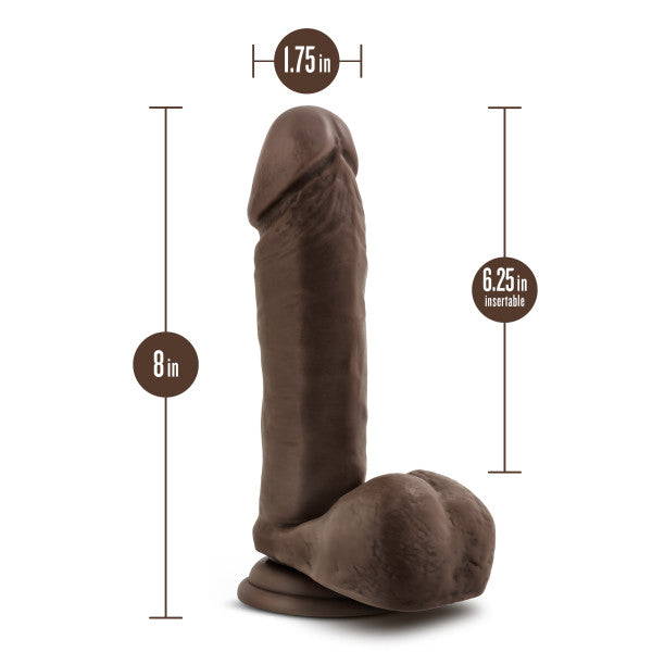 Dr Skin Plus 8in Posable Dildo W- Balls Chocolate Intimates Adult Boutique