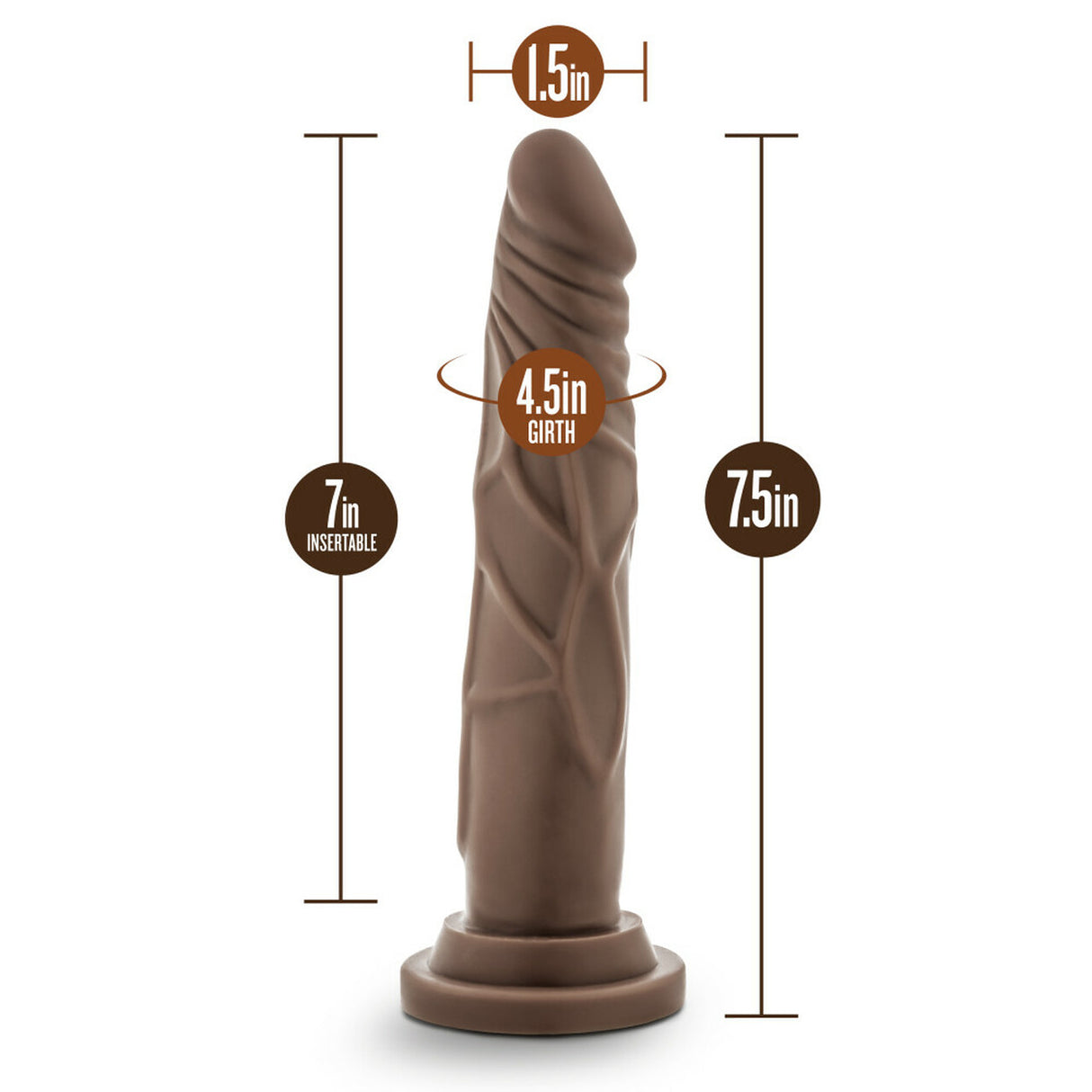 Dr Skin Silicone Dr Carter 7 In Chocolate Intimates Adult Boutique