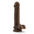 Dr Skin Plus 9in Posable Dildo W- Balls Chocolate Intimates Adult Boutique