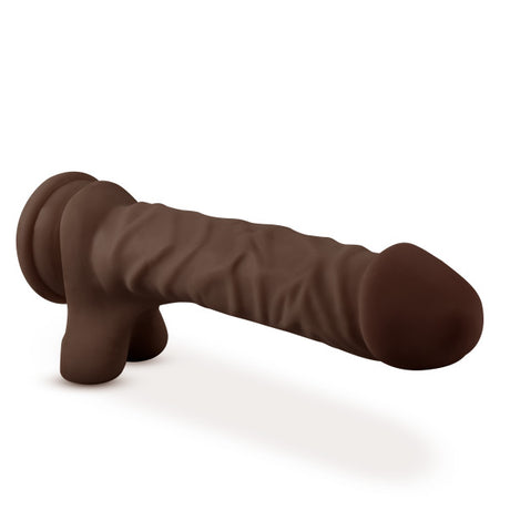 Dr Skin Plus 9in Posable Dildo W- Balls Chocolate Intimates Adult Boutique