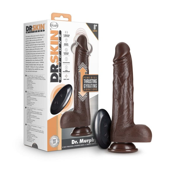 Dr Skin Dr Murphy 8in Dildo Thrusting Chocolate Intimates Adult Boutique