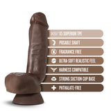 Dr Skin Plus 8in Thick Dildo W- Squeezable Balls Chocolate Intimates Adult Boutique