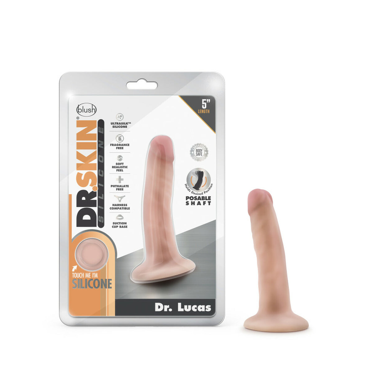 Dr Skin Dr Lucas 5 In Dong W- Suction Cup Vanilla Intimates Adult Boutique