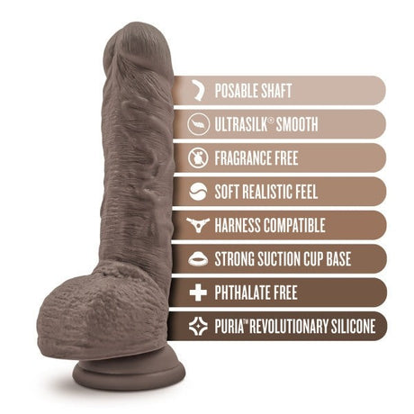 Dr Skin Dr Mason 9in Dildo W- Suction Chocolate Intimates Adult Boutique