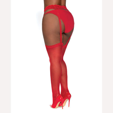 Pantyhose W/ Garters Red Q/s Intimates Adult Boutique