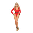 Long Sleeve Opaque Teddy Red O-s Intimates Adult Boutique