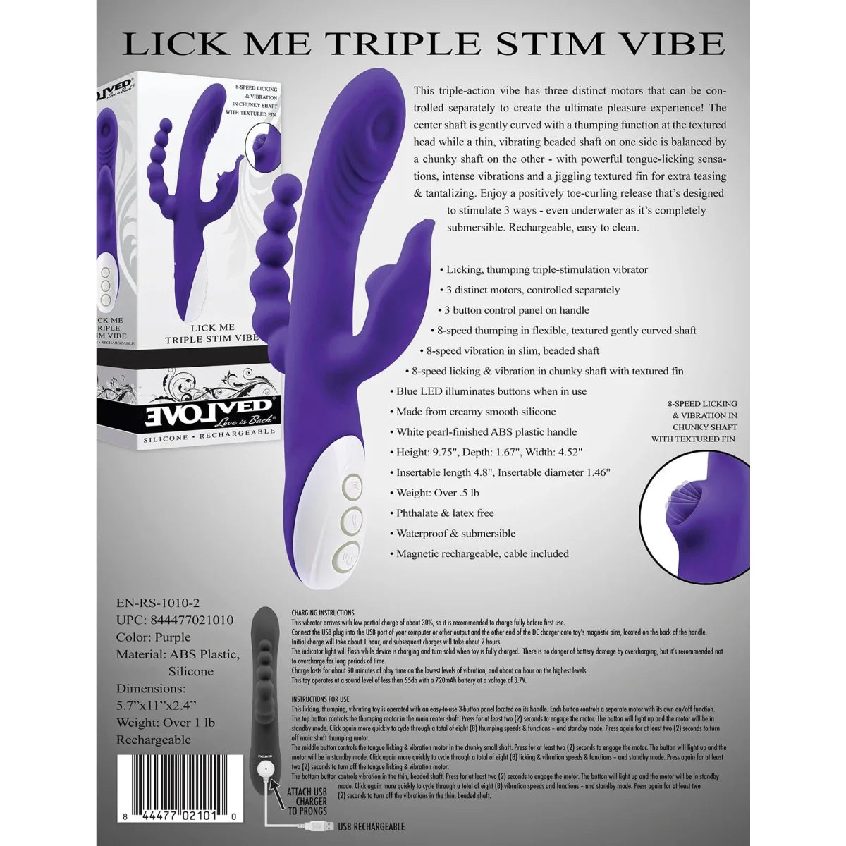 Evolved Lick Me Triple Stim Vibe Intimates Adult Boutique