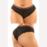 Vibes Sexy Bitch Panty & Thong 2pk Q/s Intimates Adult Boutique