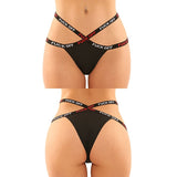 Vibes Fuck Off Panty & Thong 2pk Black L-xl Intimates Adult Boutique