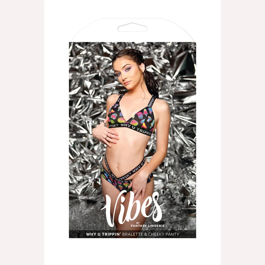Vibes Why U Trippin Bralette & Panty Set M/l Intimates Adult Boutique