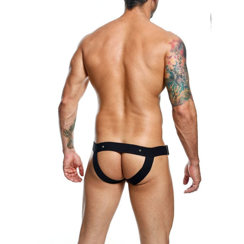 Male Basics Dngeon Cockring Jockstrap Black O-S