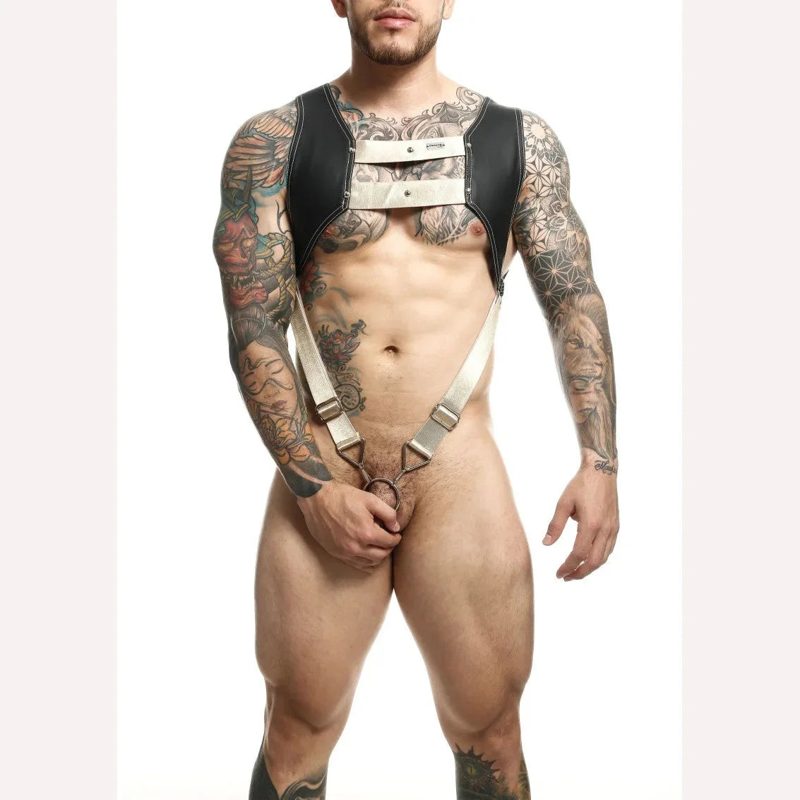 Male Basics Dngeon Croptop Cockring Harness Golden O/s Intimates Adult Boutique