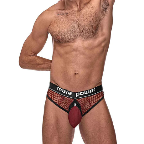 Cock Pit Cock Ring Thong Burgundy L-XL Intimates Adult Boutique
