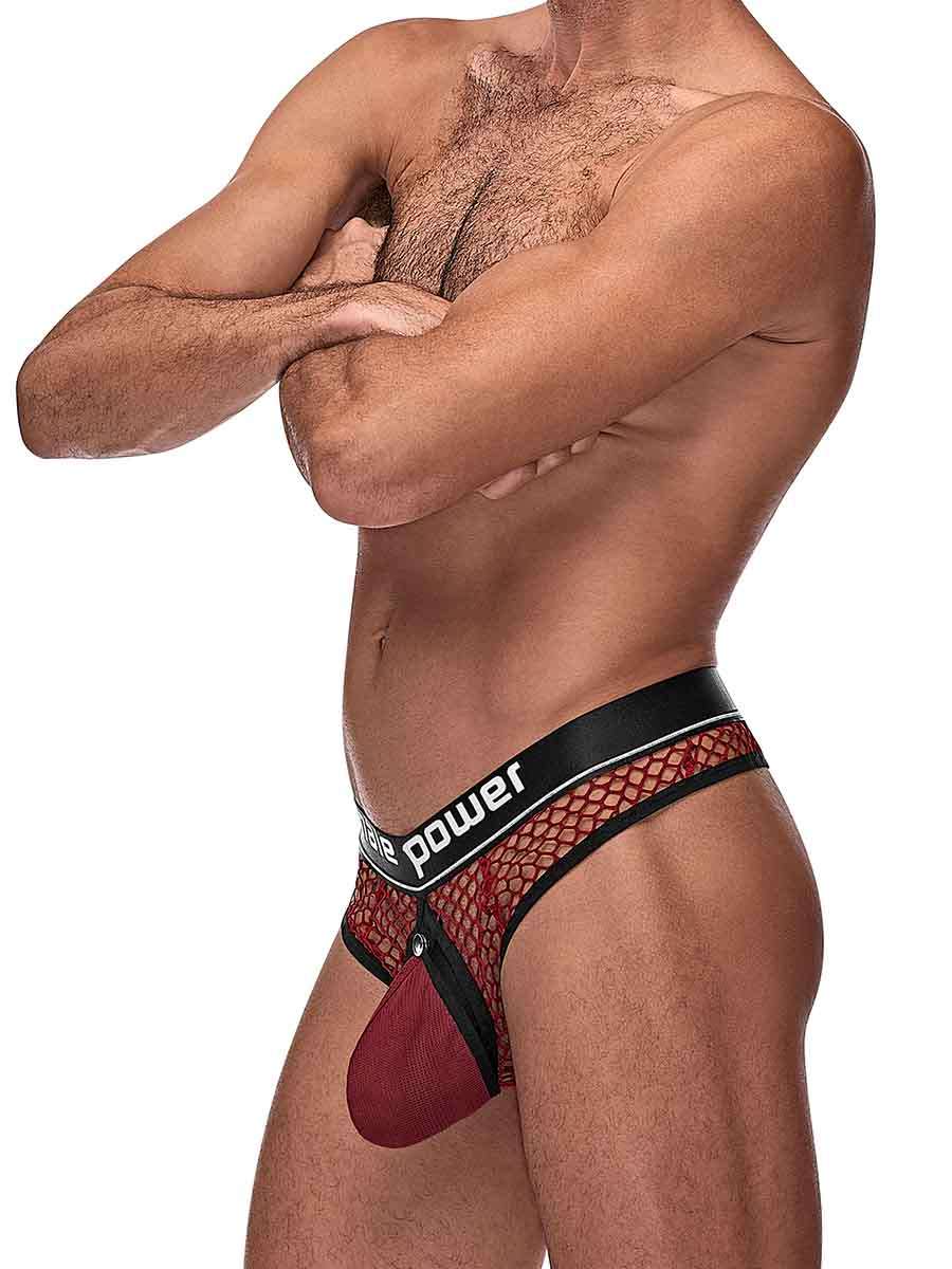 Cock Pit Cock Ring Thong Burgundy S-M Intimates Adult Boutique