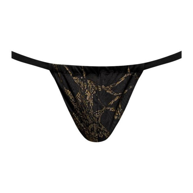 Black Gold Posing Strap O-s Intimates Adult Boutique