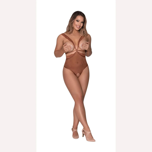 Caramel Kiss Cupless Teddy Caramel S/m Intimates Adult Boutique
