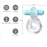 Jayden Rechargeable Vibrating Cock Ring Clear Sleeve Intimates Adult Boutique