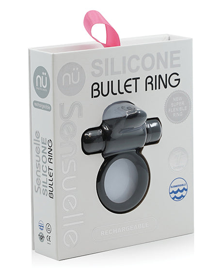 Sensuelle Silicone Bullet Ring Black Intimates Adult Boutique