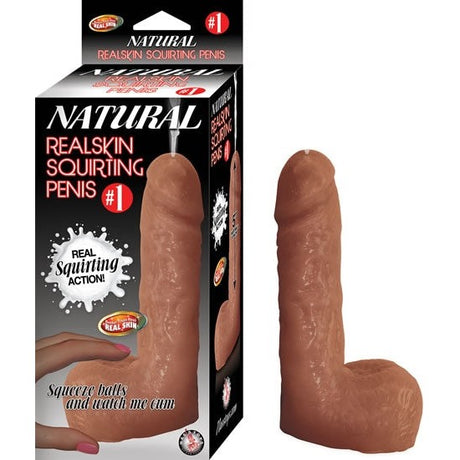Natural Realskin Squirting Penis #1 Brown Intimates Adult Boutique