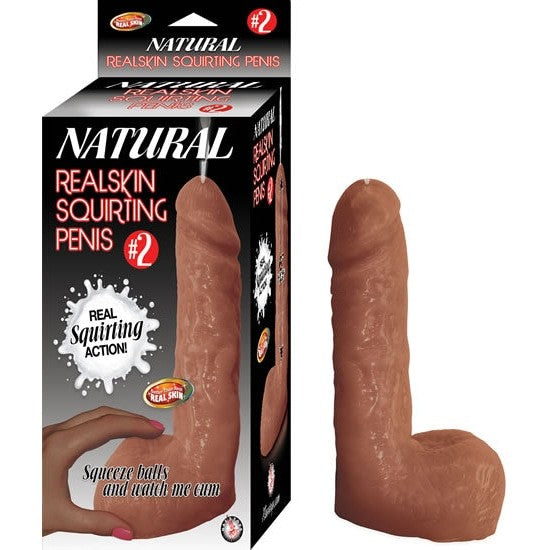 Natural Realskin Squirting Penis #2 Brown Intimates Adult Boutique