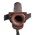 Fetish Fantasy 9 In Hollow Squirting Strap-on W- Balls Brown