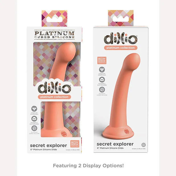 Dillio Platinum 6in Secret Explorer Peach Intimates Adult Boutique