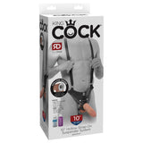 King Cock 10 In Hollow Strap On Suspender System Light- Black Intimates Adult Boutique