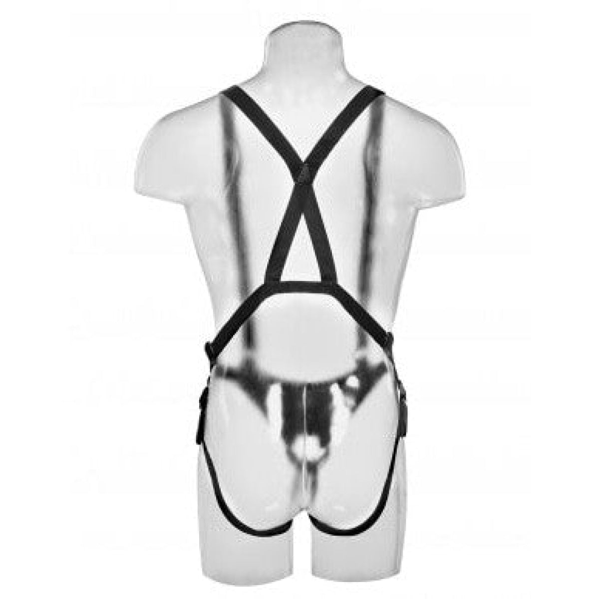 King Cock 12 In Hollow Strap On Suspender System Light- Black Intimates Adult Boutique