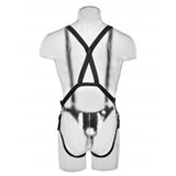 King Cock 12 In Hollow Strap On Suspender System Light- Black Intimates Adult Boutique