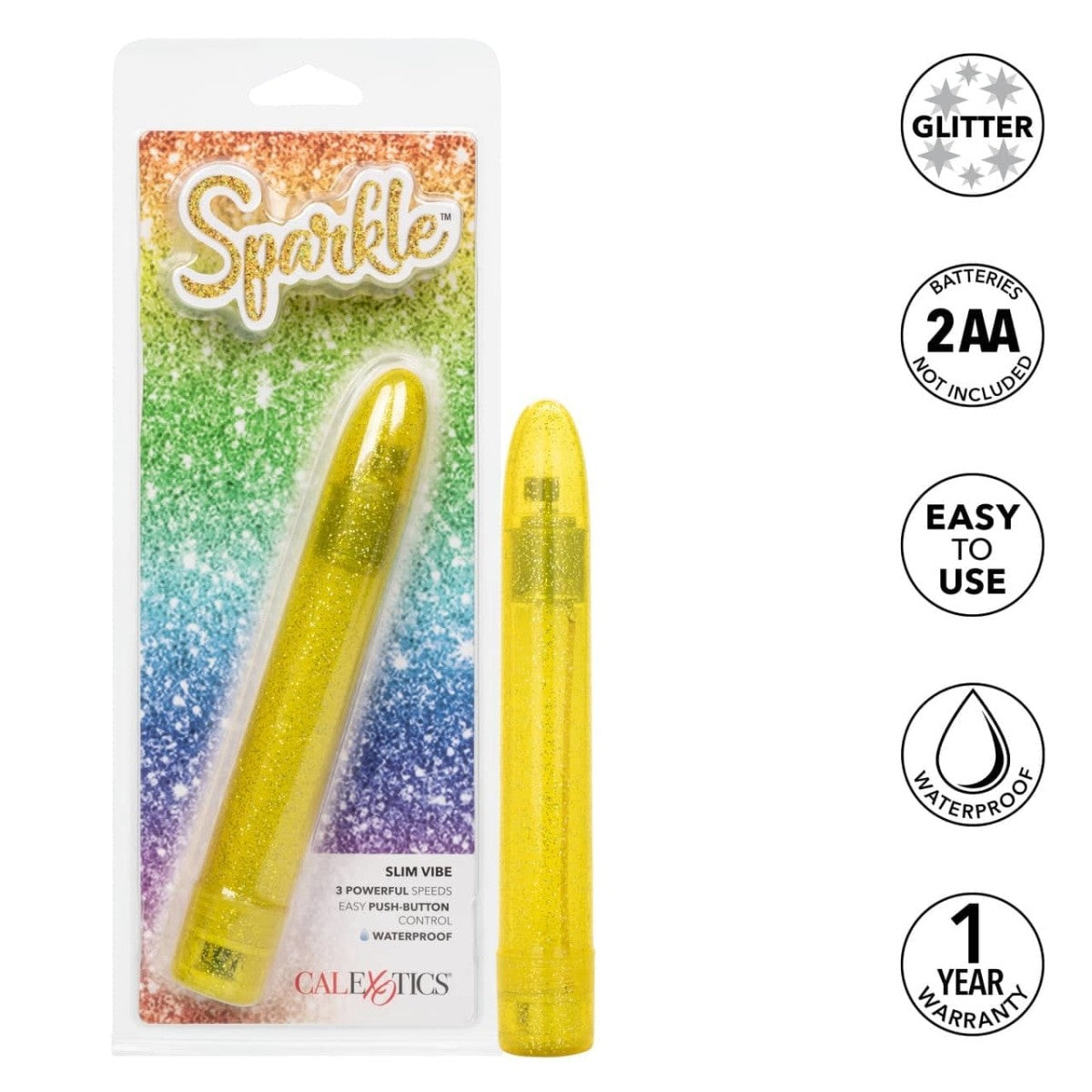 Sparkle Slim Vibe Yellow Intimates Adult Boutique