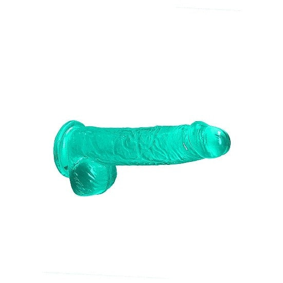 Realrock 6in Realistic Dildo W- Balls Turquoise Intimates Adult Boutique