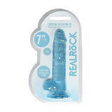 Realrock 7in Realistic Dildo W- Balls Blue Intimates Adult Boutique