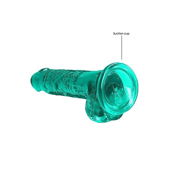 Realrock 7in Realistic Dildo W- Balls Turquoise Intimates Adult Boutique