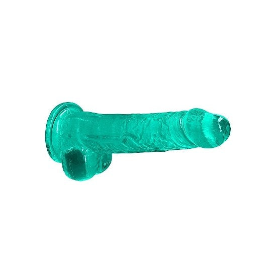 Realrock 8in Realistic Dildo W- Balls Turquoise Intimates Adult Boutique