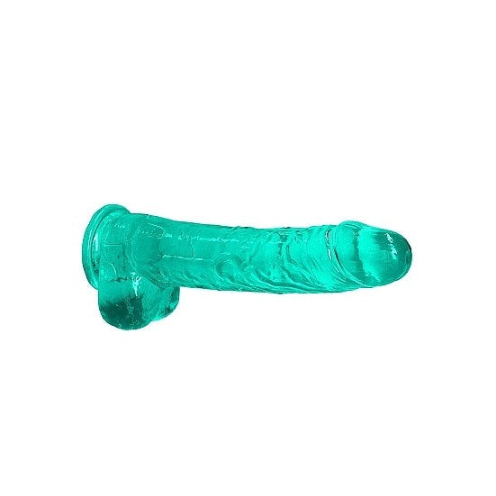 Realrock 9in Realistic Dildo W- Balls Turquoise Intimates Adult Boutique