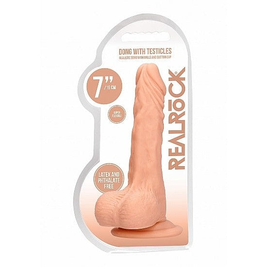 Realrock 7in Dong Flesh W- Testicles Intimates Adult Boutique