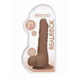 Realrock 7in Dong Tan W- Testicles Intimates Adult Boutique