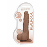 Realrock 8in Dong Tan W- Testicles Intimates Adult Boutique