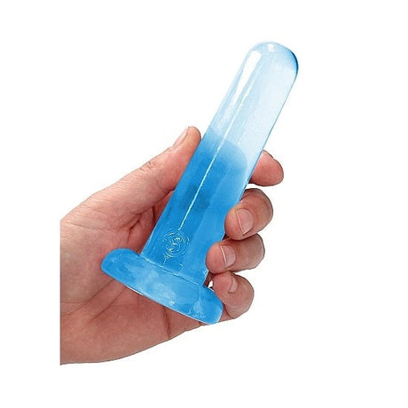 Realrock Non Realistic Dildo W Suction Cup 5.3in Blue Intimates Adult Boutique