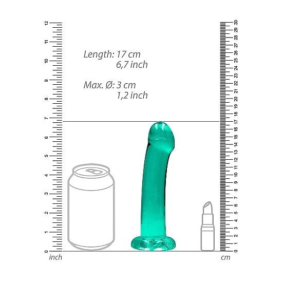 Realrock Non Realistic Dildo W Suction Cup 6.7in Turquoise Intimates Adult Boutique