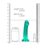 Realrock Non Realistic Dildo W Suction Cup 6.7in Turquoise Intimates Adult Boutique