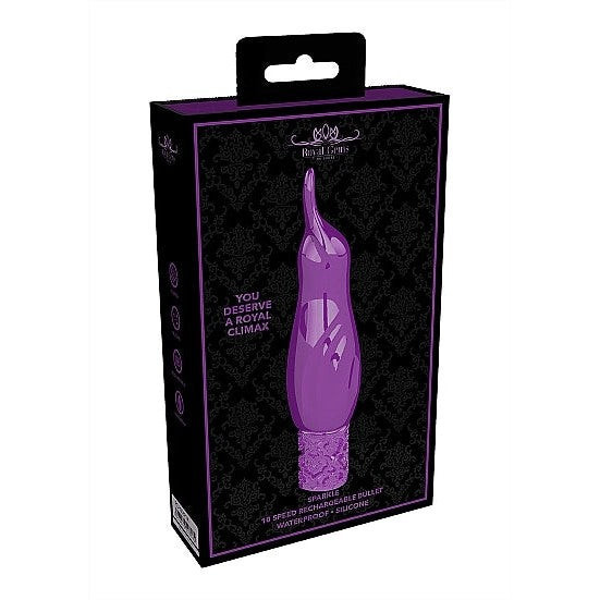 Royal Gems Sparkle Purple Rechargeable Silicone Bullet Intimates Adult Boutique