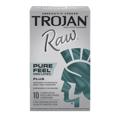 Trojan Raw Pure Feel Non-latex 10 Pack Intimates Adult Boutique