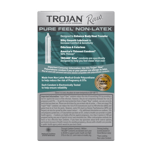 Trojan Raw Pure Feel Non-latex 10 Pack