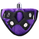 Velvet Vibrating Harness Purple Intimates Adult Boutique